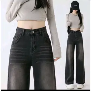 UNISEX Baggy jeans wanita Celana jeans wanita - Celana Loose Jeans Wanita - Koreans Jeans Wanita kulot sweatpants Hitam Panjang