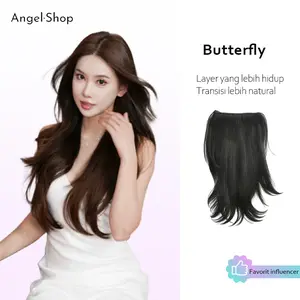 Hair Clip Butterfly Rambut Sambungan – Rambut Palsu Wanita Original 50–60cm / 20–24 Inch | Hairclip Berlayer Natural