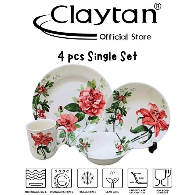 Claytan 4 PCS Single Set (1 Pax) Lead Safe Ceramic Tableware - TikTok ...