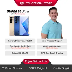 [Exclusive Afdhal Yusman NS] ITEL S26 ULTRA - 8+8/128GB - T7300 Ultra Gaming Processor - Corning Gorilla 7i - IP65 - 3D Curved Amoled Screen - 6000mAH