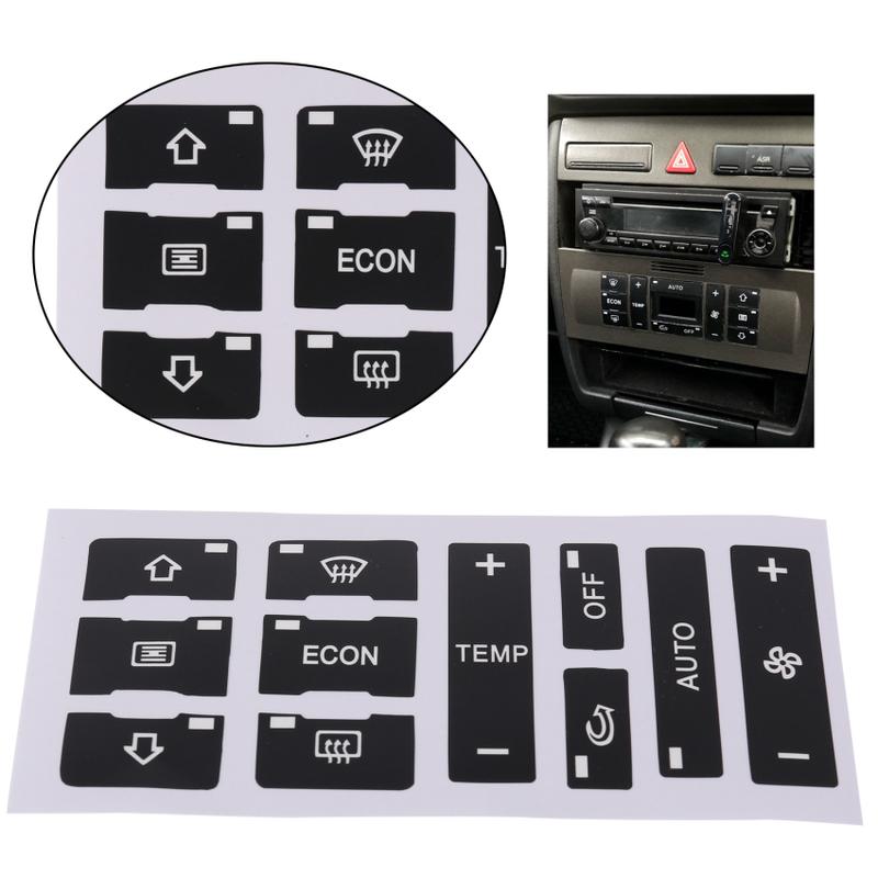 Product Introduction of For Audi A2/ A3 8L A/C Button Repair Kit Fix Faded Ugly Car Stickers Car Air Condition Control Switch Button Repair Stickers 11