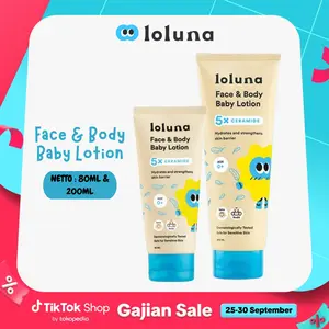 Loluna Face & Body Baby Lotion 5x Ceramide 80ml & 200ml Losion Krim Muka & Badan Bayi dan Anak