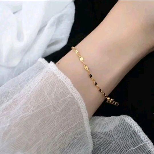 Gelang Titanium Anti Karat Pecah Kopi Simple Elegan dengan Desain Minimalis dan Tahan Lama untuk Tampilan Mewah