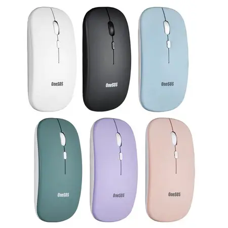 ONESOS Mouse Bluetooth 2.4G Silent Klik dengan Receiver USB untuk PC Laptop Dan Ponsel 1