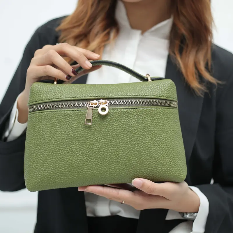 Tas slempang wanita loora piana Tas teng-teng Top Handle bag tas bahu wanita tali bisa diatur Black Kulit 5