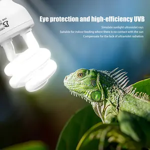 1Pc  5.0 10.0 UVB Reptile Lamp 13W /26W UV Rays Energy Saving Terrarium Basking Light Turtle Lizard Snake Reptiles Heating Lamps - UVB 5 26W