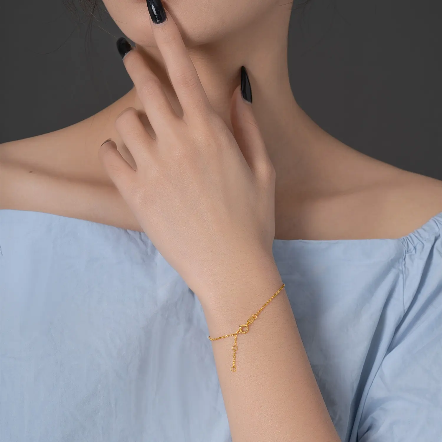 Snug&Co • S925 Micro Initial Letter Bracelet 15 16 17 cm Gelang tangan perak 925