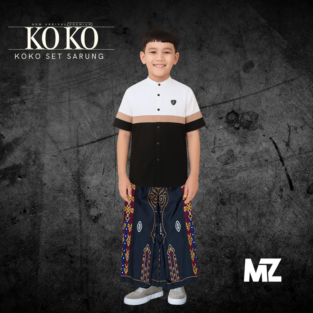 MZ SET Sarung Instans Koko Anak Laki-Laki Umur 1-8th Lengan Pendek Bahan Soft Kualitas Premium