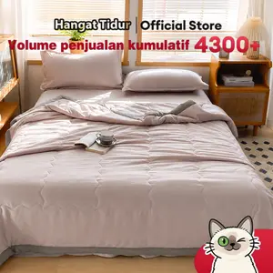 Selimut Dingin Korea Katun 100% Minimalis Polos, Selimut Tidur Musim Panas Super Lembut Adem, Quilt Tipis Nyaman untuk Kamar AC, Bahan Halus Tidak Pengap Bisa Dicuci Mesin