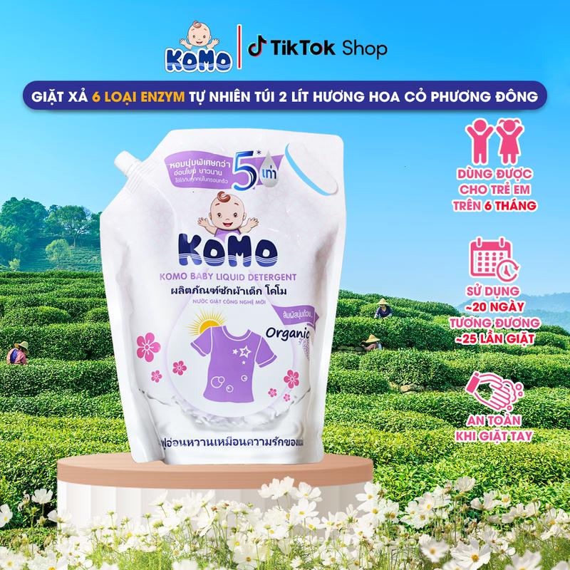 Nước Giặt Komo Hương Hoa Cỏ Phương Đông Túi 2 Lít Làm Sạch