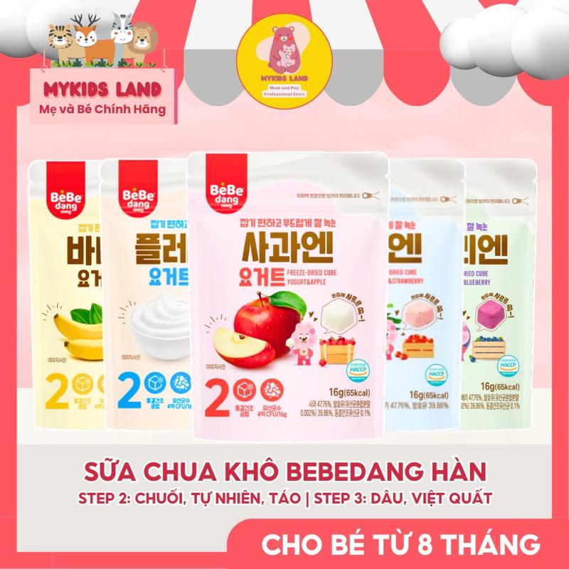  Bánh Sữa Chua Khô Sấy Lạnh BEBEDANG Hàn Quốc Cho Bé Ăn Dặm Từ 6M+ Gói 16g 