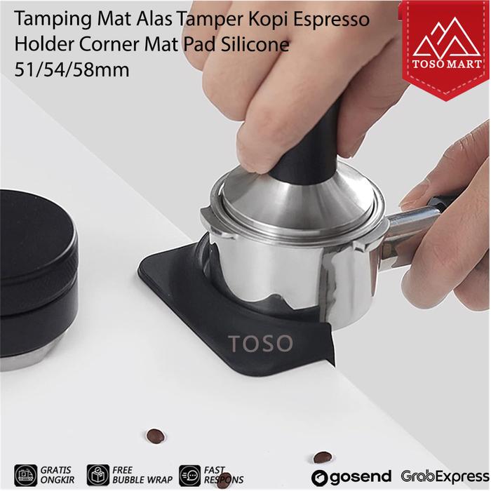 Gambar TOSO Tamping Mat Alas Tamper Kopi Espresso Tatakan Silikon Anti Slip Coffee Tamping Pad for Barista Mini Holder Corner Mat Pad Silicone 51/54/58mm dari Toso Mart Kota Administrasi Jakarta Pusat Tokopedia