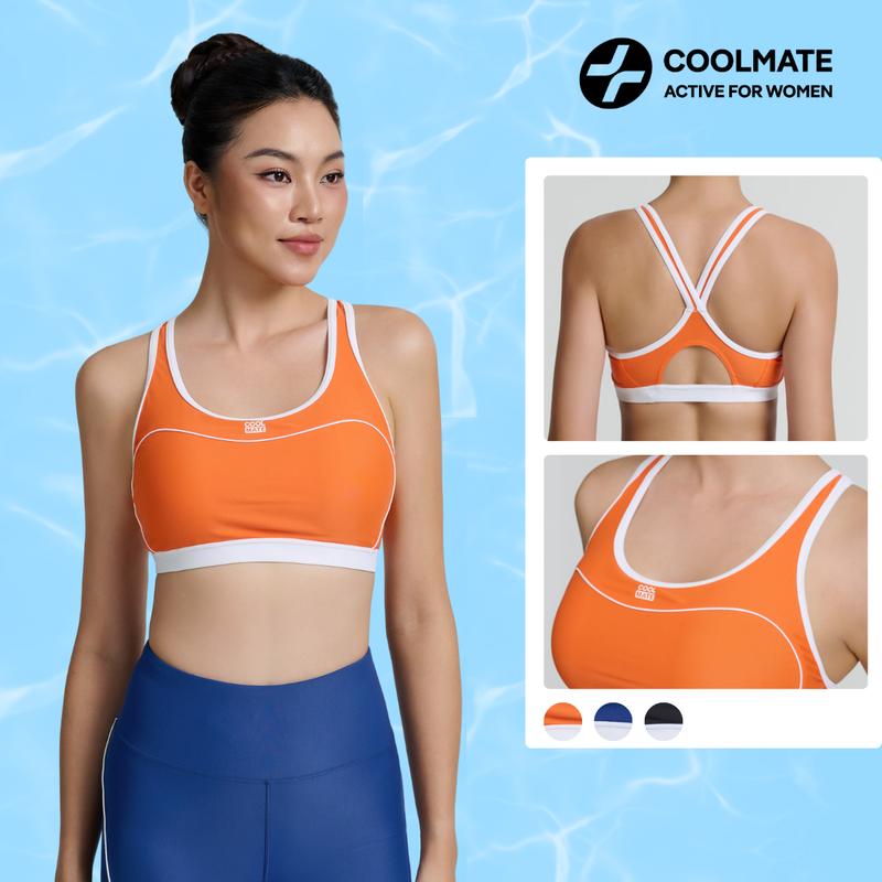Áo bra bơi nữ thể thao phối dây Coolmate tôn vai cổ chống nắng kháng clo bền bỉ…