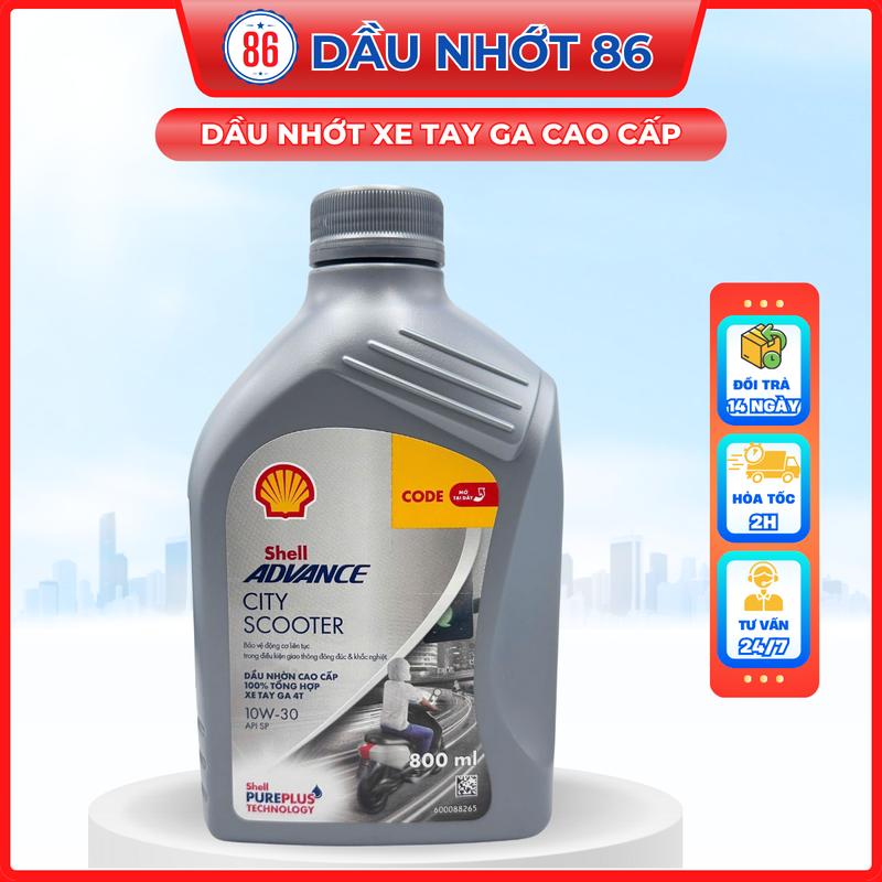  Nhớt xe tay ga Shell Advance City Scooter API SP 10W30-10W40 Sản xuất tại Thái Lan 