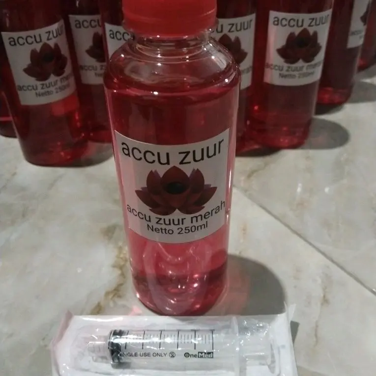 Accu Zurr Merah 250ml Free Sntikn 5ml. Air Aki Kering Lemah Dan Tekor Untuk Motor Dan Mobil. Solusi Memperpanjang Usia Aki Motor & Mobil