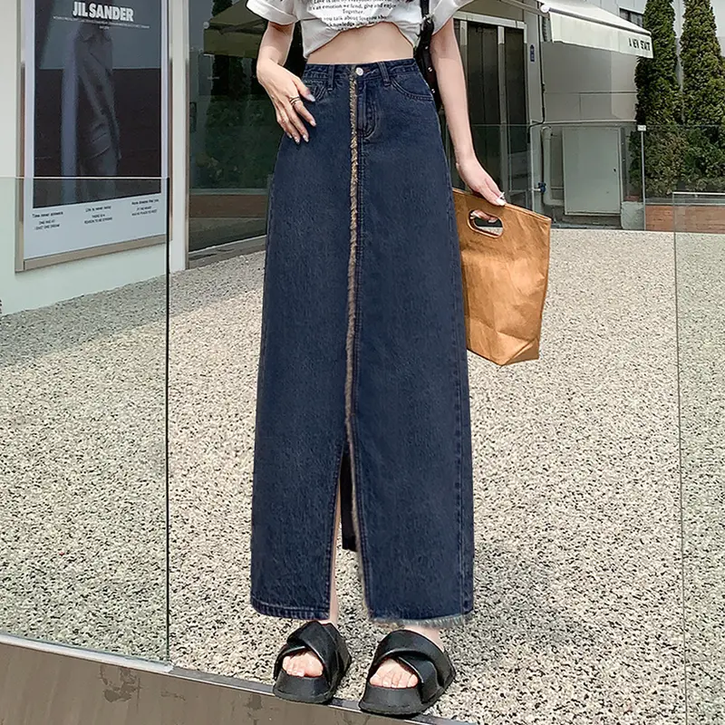 Ootd Rok Wanita Casual Irregular Korea Fashion Mewah Maxi Skirt 8