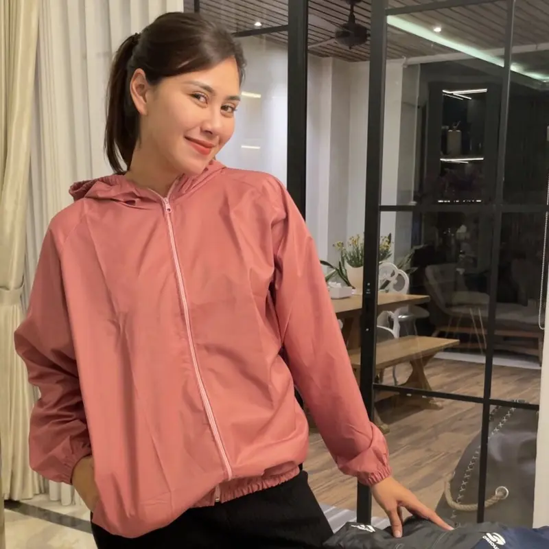 VCRL - Jaket Olahraga Parasut Polos Pria/Wanita Sauna Suit  Jogging  Lari  Bersepeda  Despo  Gym Fitnes  Senam 0