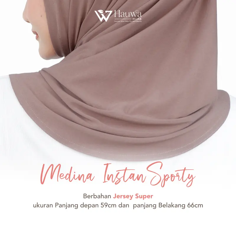 𝗛𝗔𝗨𝗪𝗔 Medina Sporty - Bergo Instan melayu Plus soft Inner Nyaman 1
