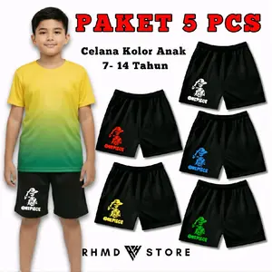 Paket Isi 5 Celana Anak Usia 7-15 Tahun Celana Kolor Pendek Boxer Bahan Lotto Fashion