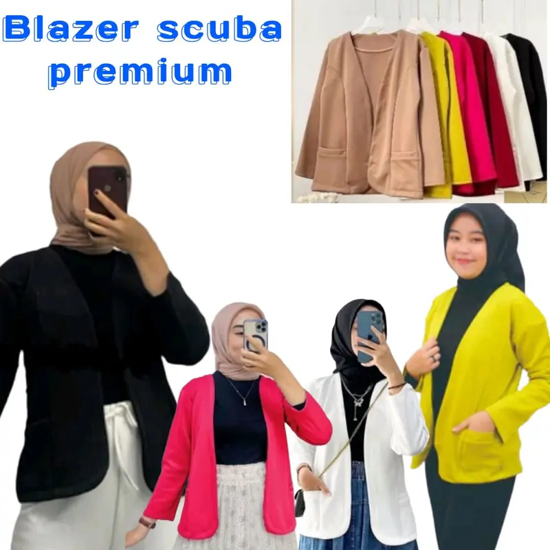 Blazer Wanita Dewasa Warna Putih Lengan Panjang Kekinian Terbaru - Baju, Atasan 1