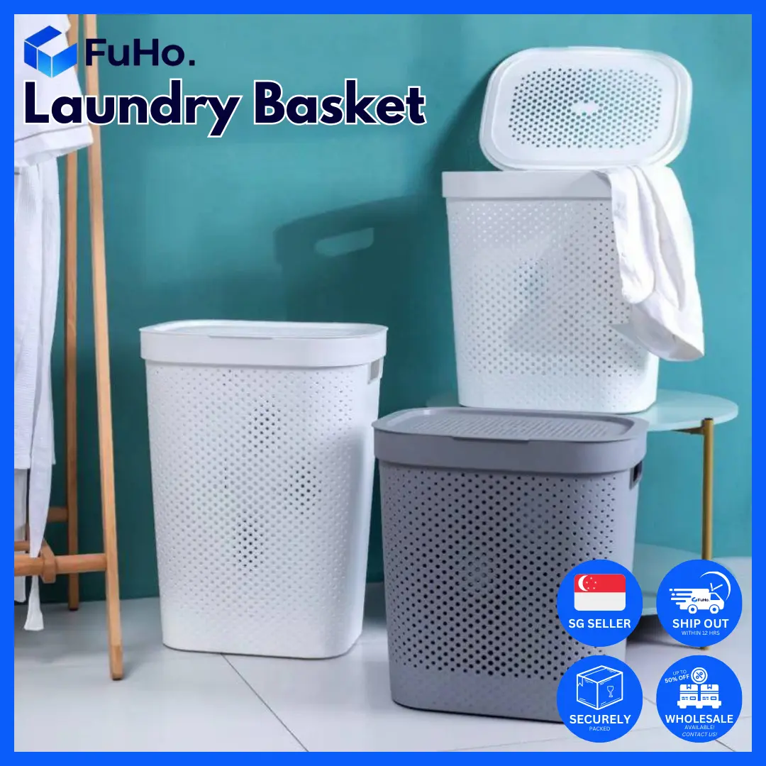 READY STOCK Fuho Large Capacity Laundry Basket || 55L-70L || Ventilation Basket || Strong material
