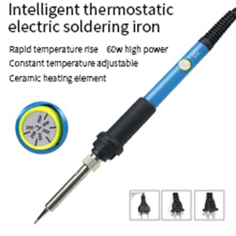Bàn hàn Điện Có Thể Điều Chỉnh Nhiệt Độ, Hàng Mới Về, 220V Và 110V, 60W, Trạm hàn và hàn, Đầu bút chì nhiệt, Dụng cụ sửa chữa, Màu sắc: EU 220V 1