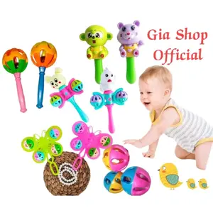 Mainan Krincingan Bayi dengan Gagang Bola dan Karakter Anak Satuan - Musical, Toys