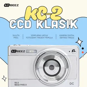 【live exclusive bundle KiTBEEZ KC-2】Kamera CCD 56MP Kamera Digital Retro Mampu Merekam Video Fokus Otomatis Layar Ultra HD 2.8 Inci
