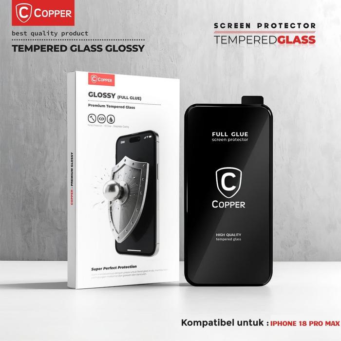 Gambar COPPER Tempered Glass GLOSSY for iPhone 18 / 17 / 17e / 16 / 16e / 15 / 14 / 13 / 12 / 11 / XR / X / XS / Plus / Pro / Max / Mini | Anti Gores Kaca Premium dari Copper Surabaya Kota Surabaya Tokopedia