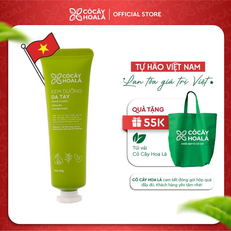 Kem Dưỡng Da Tay Bơ Trà Cỏ Cây Hoa Lá 30g - Dưỡng Ẩm Lên Đến 12h