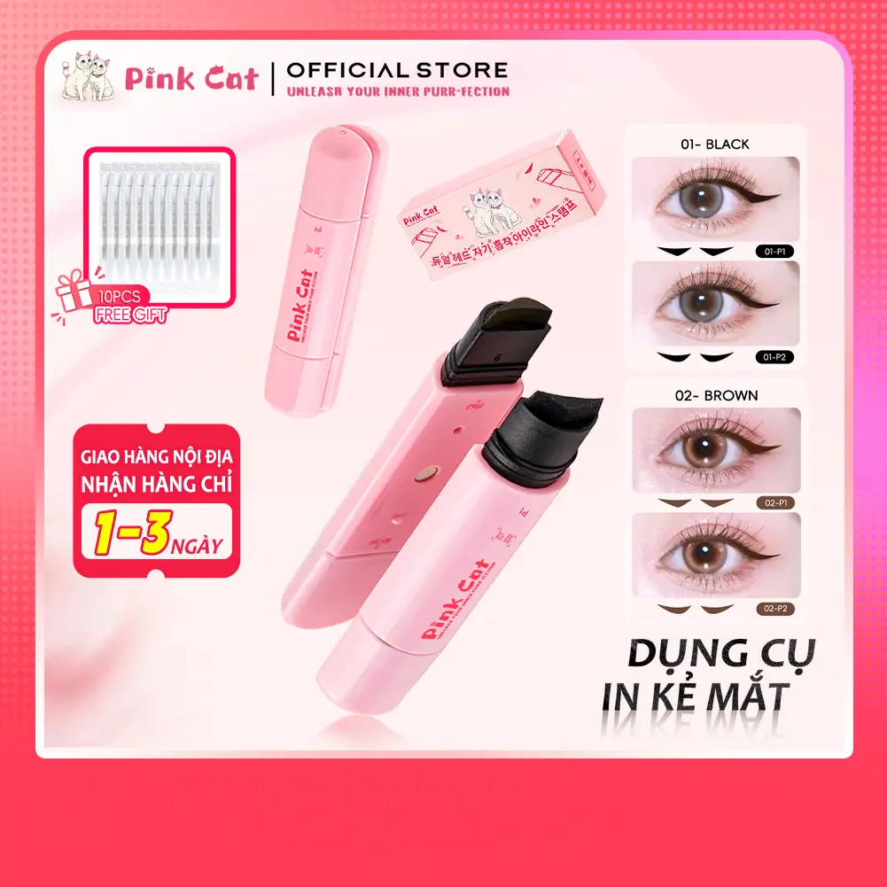 Khuôn Kẻ Mắt Chính Xác Hai Đầu, Lâu Trôi, Không Thấm Nước, Chống Nhòe, Bút Kẻ Mắt Dạng Lỏng, Dễ Tạo Bút Chì Mắt Mèo, Dụng Cụ Trang Điểm