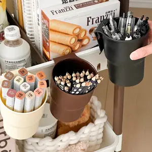 PRODUK TERBARU! 1PC Plastic Hanging Pen Pencil Holder Portable Stationery Organizer Large Capacity Storage Box Multifunctional Cup Holder