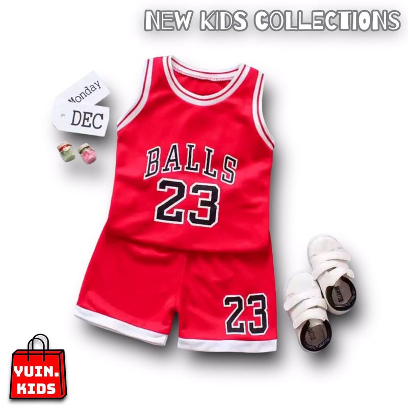 Product Introduction of Yuin.Kids Setelan Lekbong Basket Anak Motif Balls 23 Usia 1-5 Tahun Ada 3 Pilihan Warna 2