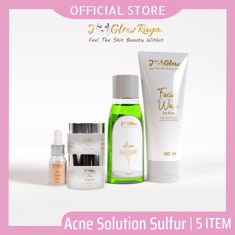Jglow Skincare Paket Extra Acne Sulfur Whitening Perawatan Pembersih Wajah Jerawat Berjerawat Berminyak  Pencerah  Muka Hitam 6