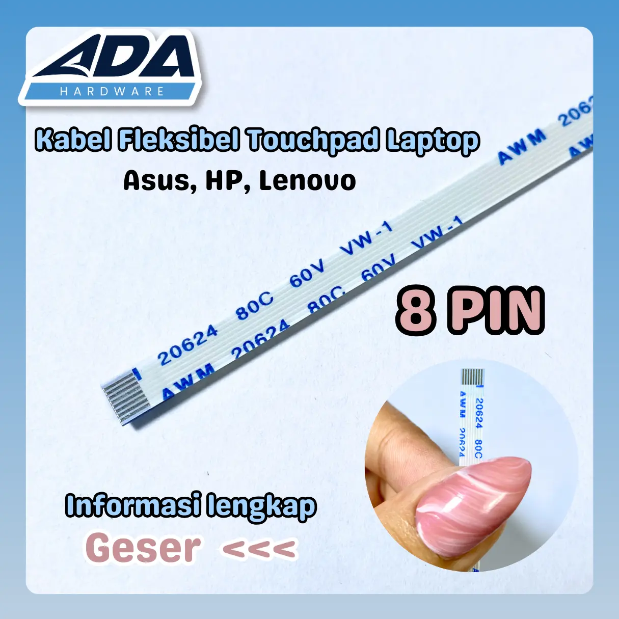 Kabel Flexible Touchpad Untuk Laptop Asus X441N X453S X441U X441S X200M Model Searah Bolak Balik 8 Pin