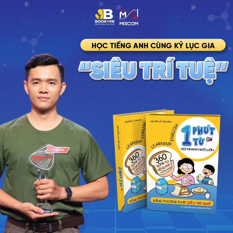  Sách 1 Phút 1 Từ Học Nhanh Nhớ Luôn - Bằng Phương Pháp Siêu Trí Nhớ Học Tiếng Anh Cùng Kỷ Lục Gia tác giả Nguyễn Lê Tấn Kiên   tặng kèm video hướng dẫn   