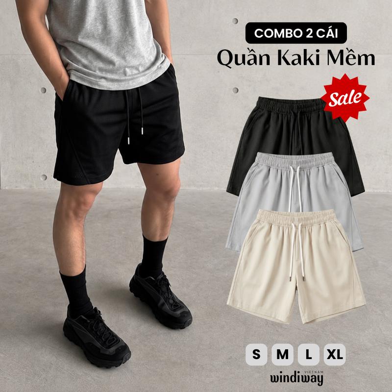 COMBO 2 Quần Short Kaki Nam WINDIWAY chất vải mềm, thấm hút mồ hôi tốt; cực kì…