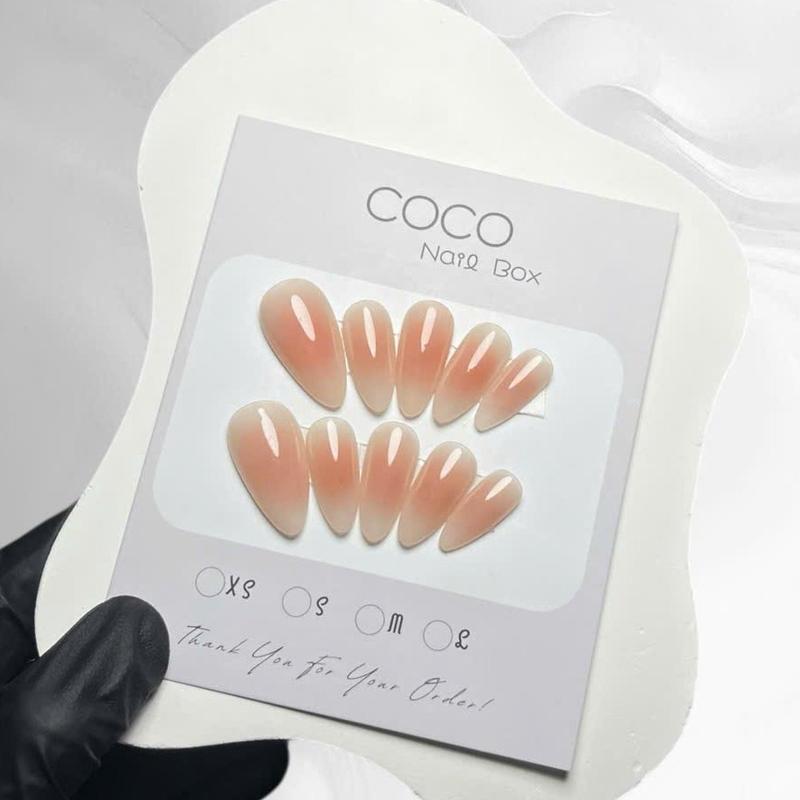  Móng úp tay Nailbox thiết kế C099 màu thạch trà ombre lòng đào Coco Nailbox 