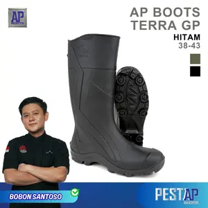 AP Boots TERRA GP Hitam - Sepatu Boot PVC  Shoes Karet Kerja