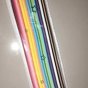 DIY 540pcs Lucky Star Kertas Craft Crafting Stuff Kertas Strip Quilling Paper Gradient Color Origami Kertas Bintang