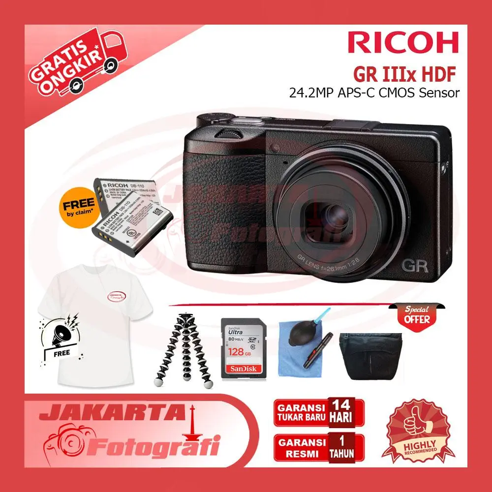 Ricoh GR IIIx HDF Digital Camera 24.2MP APS-C CMOS Sensor