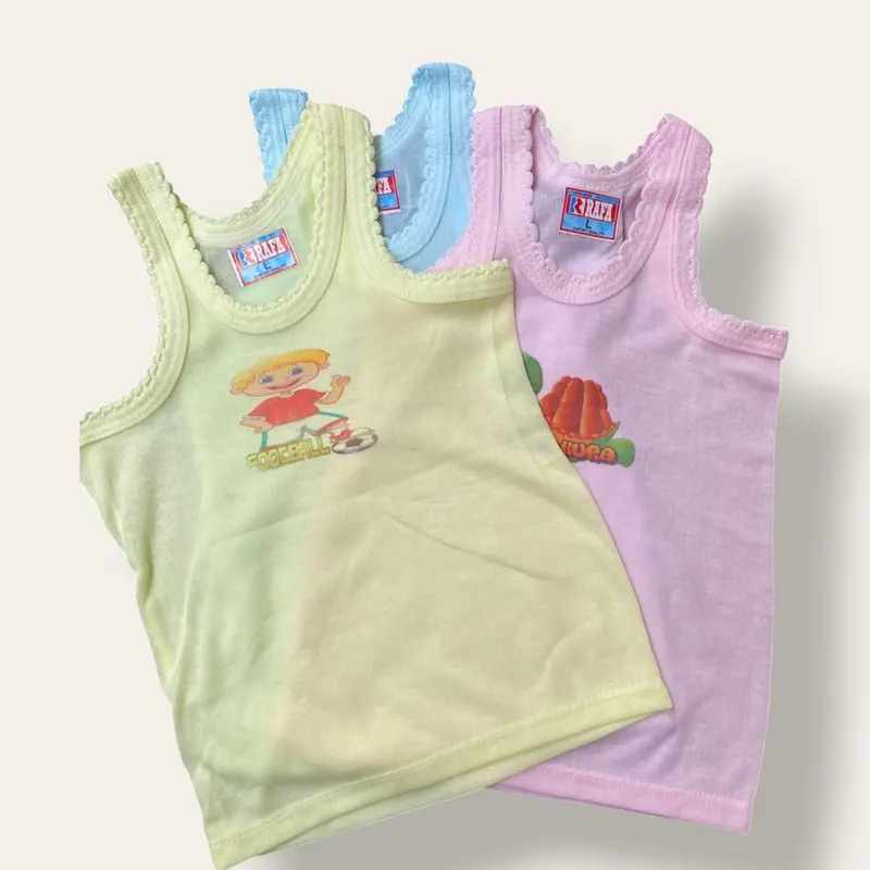 Singlet anak putih polos dan sablon warna usia 1-5 tahun unisex Fashion singlet anak laki laki Perempuan 5