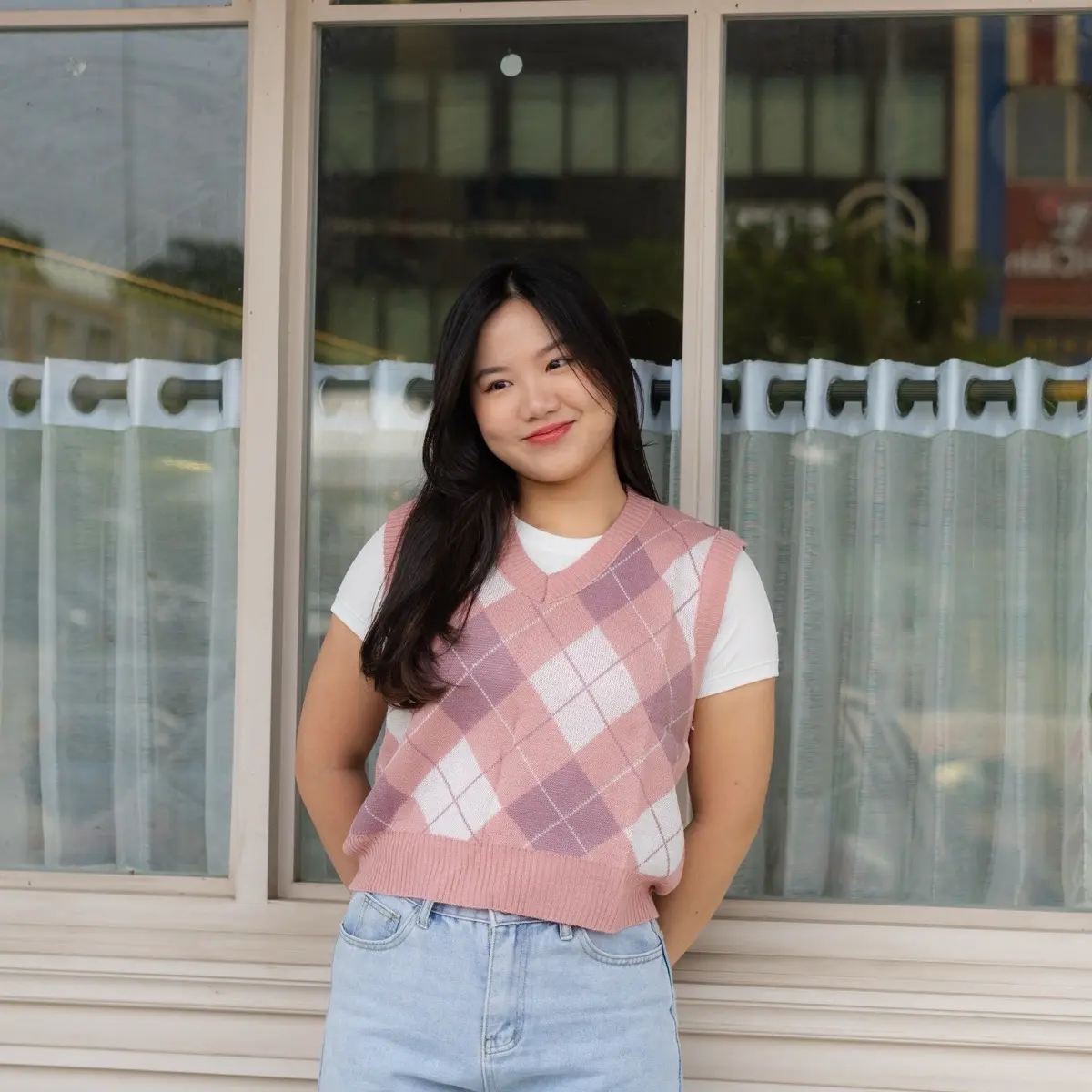 Vest Crop Diamond II - Vest Knit Wanita