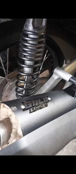 Product Review of Knalpot Standar Racing Original GOLD EXHAUST Full Aksesoris Tameng Air Blade Gen 2 Bass Adem untuk Motor Vario, Beat, Nmax, Aerox, PCX Motorcycle Motorcycle shijiro Kamera from P**S 1