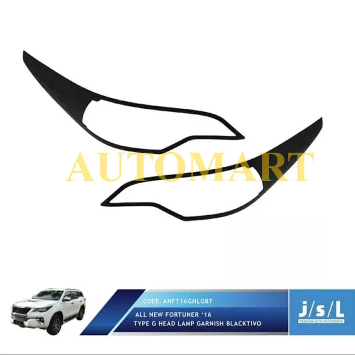 Garnish Cover Lis Lampu Headlamp Depan Stoplamp Belakang All New Fortuner 2016 2017 2018 2019 2020 khusus type G Hitam Doff