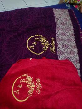 Product Review of Handuk Kimono Set custome bordir nama depan belakang seserahan dan kado pernikahan Hadiah Handuk Wanita Dewasa Tidur Dress Pria from ♒**🧕 0