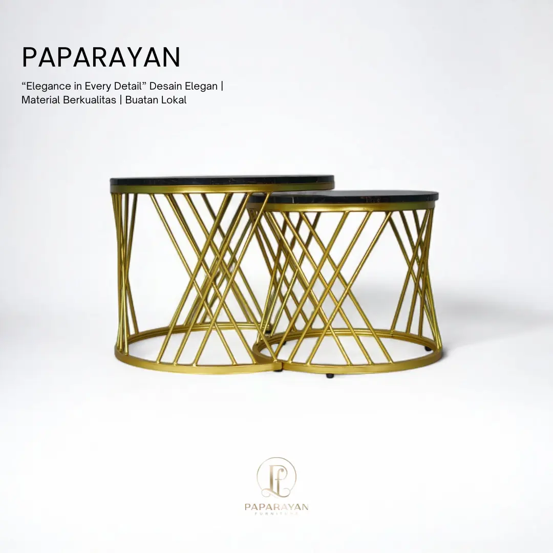 MEJA TAMU BULAT COUPLE Besi Table Furniture