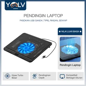 YLV Cooling Pad RGB Light Laptop Kipas Laptop Cooling Pad  Pendingin Laptop Silent - M19 For Gaming Laptops Computer 10-14 Inci.