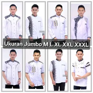 Baju Koko Putih XXL XXXL Pria Lengan Panjang Jumbo Big Size Dewasa Terbaru