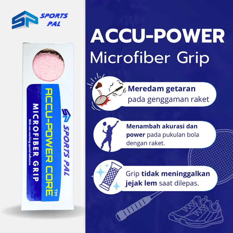 Sportspal Microfiber Grip Badminton | ACCU-POWER GRIP | Grip Handuk | Grip Racket | 100% Microfiber Murni 0